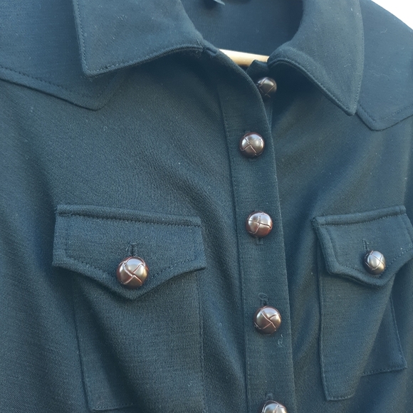 Diane Von Furstenberg Wool Shirt Dress Black - Picture 4 of 10